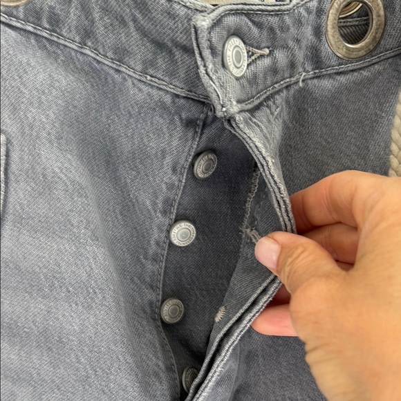 We The Free Gray barrel leg Relaxed Jeans with Drawstring Waist - Picture 4 of 6